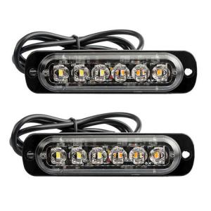 LEDストロボライト 2個 発光17種類(設定可) 12V/24V 防水 サイドマーカー 警告灯 イエロー 6連LED 18W  作業車 大型車 夜間 緊急停止 視認性 事故防止SM06LEDS2｜skynet