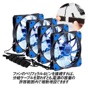 PC用LEDリングファン 4ピン 12cm 2...の詳細画像1