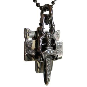 CHROME HEARTS 3 TRINKETS PENDANT PAVE DIAMOND クロムハ...