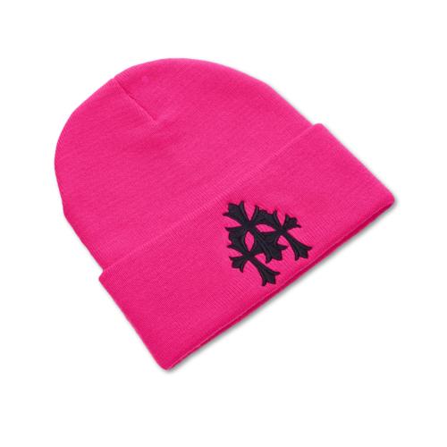 CHROME HEARTS BEANIE CAP PINK  クロムハーツ　ビーニーキャップ　クロス...