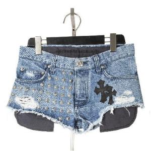 CHROME HEARTS WOMENS DENIM FU WASH LOADED STUD 　クロ...