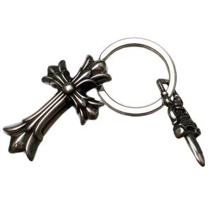 CHROME HEARTS DOUBLE CH CROSS / DAGGER KEY RING  クロムハーツ　キーリング ダブルCHクロス　スモール／ダガー｜skytrek