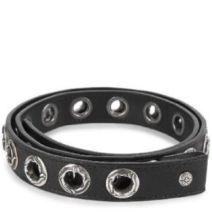 CHROME HEARTS  CRUSHER BELT STRAP  LADIES   クロムハーツ 　レディース　ベルトストラップ　CRUSHER  ラージGROMMETS　ブラックレザー｜skytrek