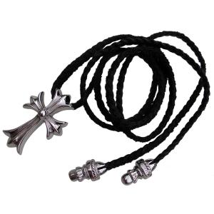 CHROME HEARTS SMALL CROSS PENDANT W/LEATHER BRAID NECKLACE クロムハーツ　スモールクロス　ペンダントレザー　ネックレス