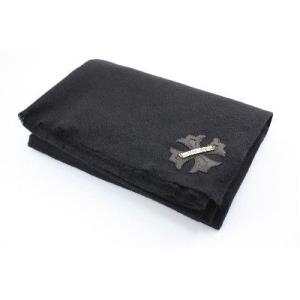 CHROME HEARTS BLANKET クロムハーツ　" WHOSE SLEEPING NEXT TO YOU "ブラック　カシミア　ブランケット　ケルティッククロスパッチ｜skytrek