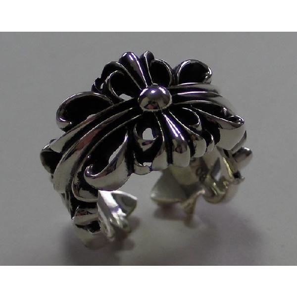 CHROME HEARTS DOUBLE FLORAL CROSS RING クロムハーツ　ダブルフ...