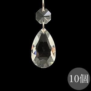 クリスタルガラス カーテン 1メートル 5本 八角ビーズ ゴールド 丸カン