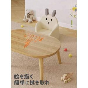 キッズテーブル 子供 テーブル 丸 木柄 子供...の詳細画像3