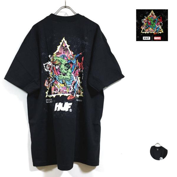 HUF ハフ × AVENGERS アベンジャーズ コラボ COSMIC ASSEMBLAGE 半袖...