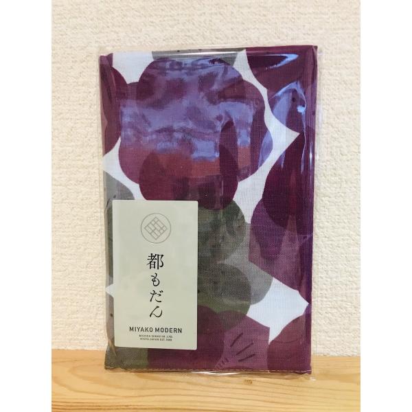 ハンカチ 大判ガーゼハンカチ 日本製 都もだん カラペフラワー 古代紫 こだいむらさき