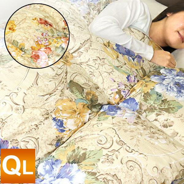 羽毛布団 ハンガリー産 増量1.9kg 日本製 ニューゴールドラベル クイーンロング 210×210...