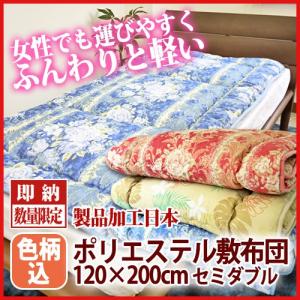 最安値に挑戦中 ポリエステル合繊敷布団セミダブル120×200cm 色柄おまかせ 軽量布団 ラッピング不可