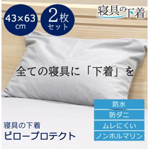 【2枚セット】寝具の下着 枕カバー ピロープロテクト 防水 枕カバー 43×63cm 綿100％ 防ダニ 透湿 まくらカバー ピローカバー ピローケース 洗える｜sleepmaster