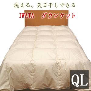羽毛布団 ダウンケット 羽毛肌掛け 肌掛け イワタ クイーンロング 210×210cm 掛け布団 洗...