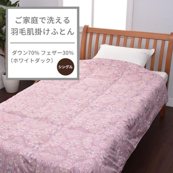 東京西川 ご家庭で洗える 羽毛肌掛けふとん シングル 西川 羽毛 羽毛ふとん 羽毛布団 布団 掛け布...