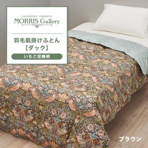 モリスギャラリー 羽毛肌掛けふとん いちご泥棒 洗える シングル