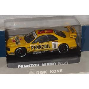 1/43 エブロ ディスクコーン PENNZOIL NISMO GT-R R34 #1 YELLOW NISSAN ニッサン ペンズオイル ニスモ スカイライン イエロー EBBRO DISK KONE トイザらス｜sleepy-baby