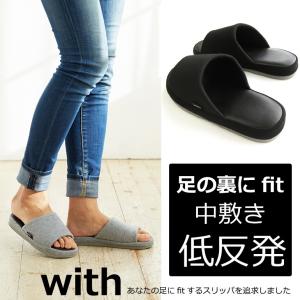 スリッパ ルームシューズ おしゃれ 室内履き レディース メンズ 秋 冬 送料無料 足の裏にfit withウィズ低反発スリッパMLサイズ