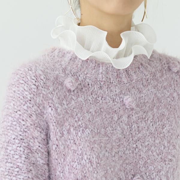２重フリル 付け襟 ふんわり 首元 つけ襟 ボリューム襟 スタンドカラー ブラウス シャツ フリル ...