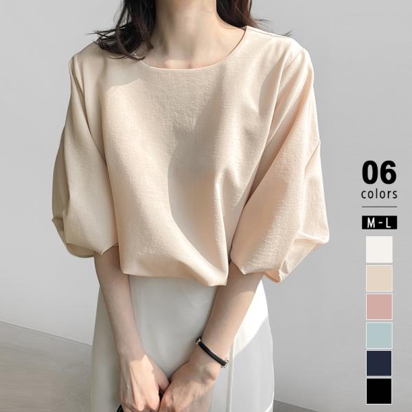 ボリュームスリーブブラウス ブラウス レディース 半袖 フォーマル シフォン トップス バルーンスリ...
