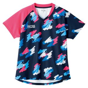 VICTAS PLAY スプラッシュ レディスゲームシャツ(ネイビー）｜slow-clothing