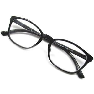 ウェリントン 老眼鏡 リーディンググラス シニアグラス 軽量 超弾性素材 TR90 ブラック (+3.00)｜slow-lifes
