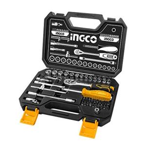 INGCO ラチェットレンチ 工具 セット 45点組 ソケットレンチ ソケットレンチセット 1/4"（6.35 mm) レンチセット HKT