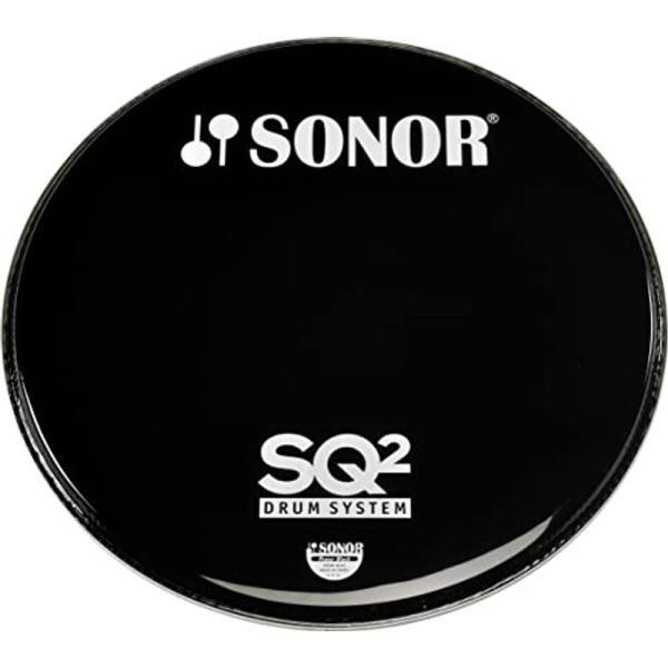 SONOR ソナー バスドラム・ヘッド 22インチ 黒・ロゴ入り SN-BP22B/L SQ2ロゴ入...