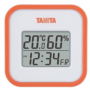 タニタ 温湿度計 時計 カレンダー 温度 湿度 デジタル 壁掛け 卓上 マグネット オレンジ TT-558 OR｜slow-lifes