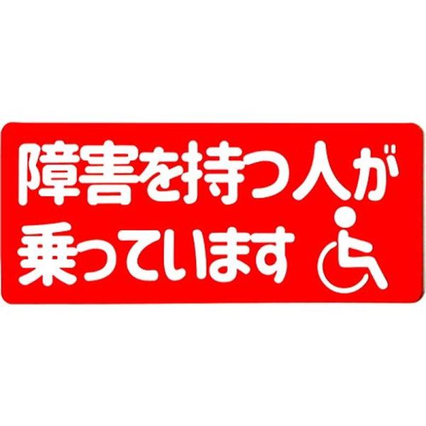 カーマグネット 障害を持つ人が乗っています