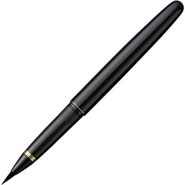 呉竹 筆ペン 万年筆 万年毛筆 漆調 黒 黒軸 DU140-15C
