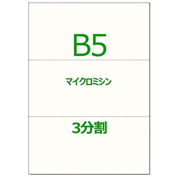 かみらんど B5 3分割 マイクロミシン目入 用紙 高級国産上質紙 白紙（500枚） 各種帳票 伝票...