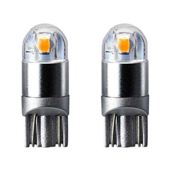 T10 LED ウェッジバルブ アンバー 2個セット 超コンパクト 小型 2SMD搭載 ステルス仕様