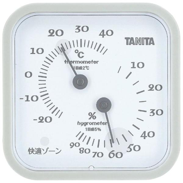 タニタ 温湿度計 温度 アナログ 壁掛け 卓上 マグネット グレー TT-557 GY 湿度