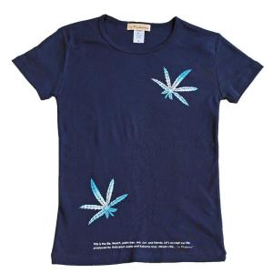 涼 ヘンプ グラデーション Tシャツ レディース フラダンス in Kokomo lt013 (L)｜slow-lifes