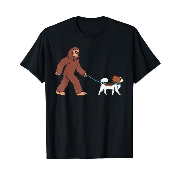 ビッグフットパピヨン犬 Tシャツ