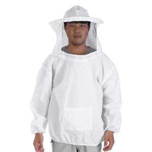 養蜂ジャケット 養蜂保護スーツ 養蜂家 帽子 ベール ホワイト コットン プロ｜slow-lifes