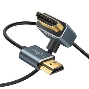 Twozoh HDMI ケーブル L型 向下 90度 オス-オス 5M、超薄型スリムHDMIコード 3D/4K@60Hz対応｜slow-lifes