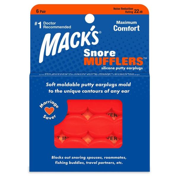 Macks Pillow Soft シリコン耳栓 6ペア オレンジ作業、勉強での騒音を防止。水泳でも...