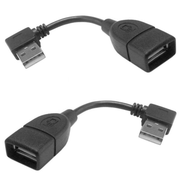 CY 2本 480Mbps USB 2.0 Aタイプ オス-メス 延長ケーブル 10cm L字型/左...