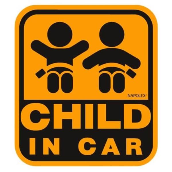 ナポレックス 車用 サイン セーフティーサイン CHILD IN CAR 特殊吸盤タイプ(内貼り) ...