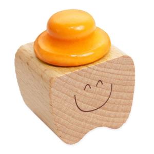 MRD 乳歯ケース 木製 乳歯入れ コンパクト 乳歯 保存用ケース (オレンジ)