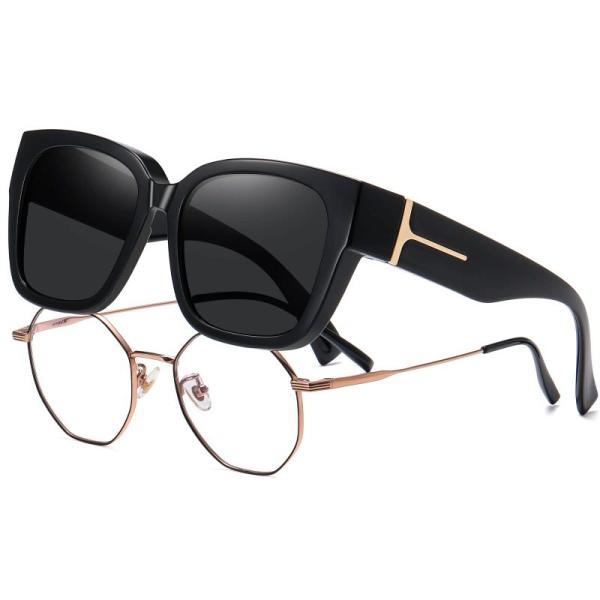 KANASTAL オーバーサングラス メガネの上から掛けられる 偏光 UV400 紫外線カット 運転...