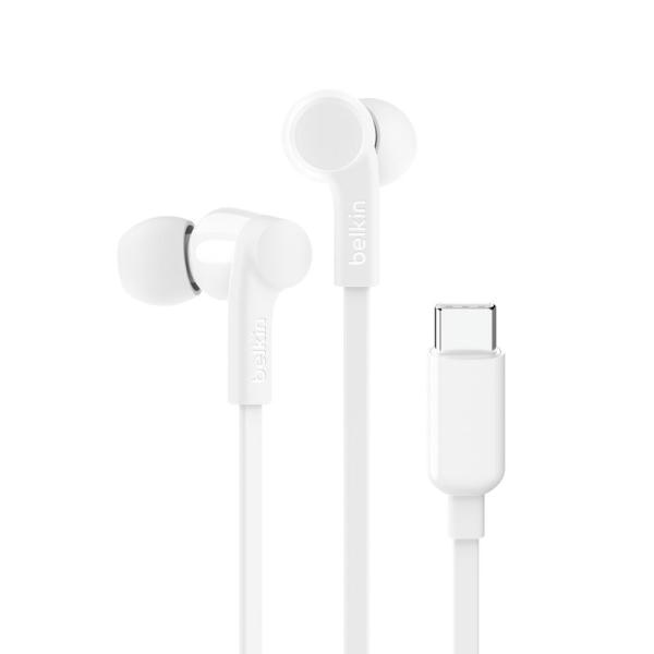 Belkin イヤホン USB-C コネクタ マイク付き Android スマホ各種対応 ホワイト ...