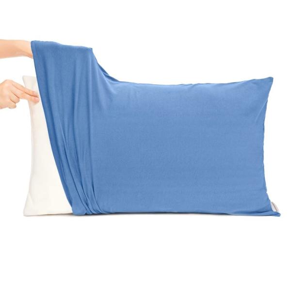 枕カバー 43 90 綿 Tシャツ素材 よく伸びる 封筒式 無地 伸縮 柔らかい さらさら肌触り 吸...