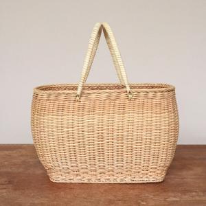 松野屋 日本製 籐コヅツ 買物かご かごバッグ カゴ 生成B-S バスケット