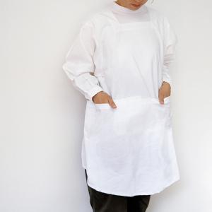 割烹着 白 日本製（オフホワイト）冠婚葬祭 : エプロン通販いただき