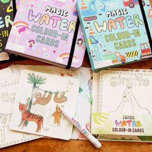 塗り絵 子供 水ぬりえ お絵描き 繰り返し遊べる 水落書き おもちゃ 男の子 女の子 絵画 ペン 教育 室内遊び FLOSS&amp;ROCK マジックウォーターパッド＆ペン