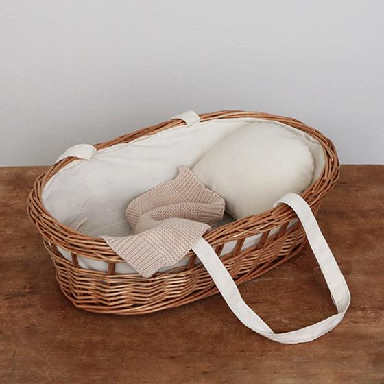 ポーランド製 人形用 クーハン ままごと おもちゃ バスケット カゴ ごっこ遊び 籐 女の子 誕生日...