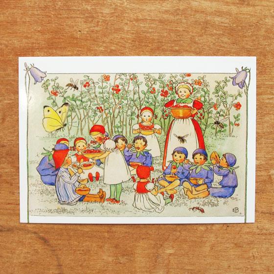 エルサベスコフ ポストカード 2枚セット ブルーベリーもりでのプッテのぼうけん 絵本作家 北欧 かわ...